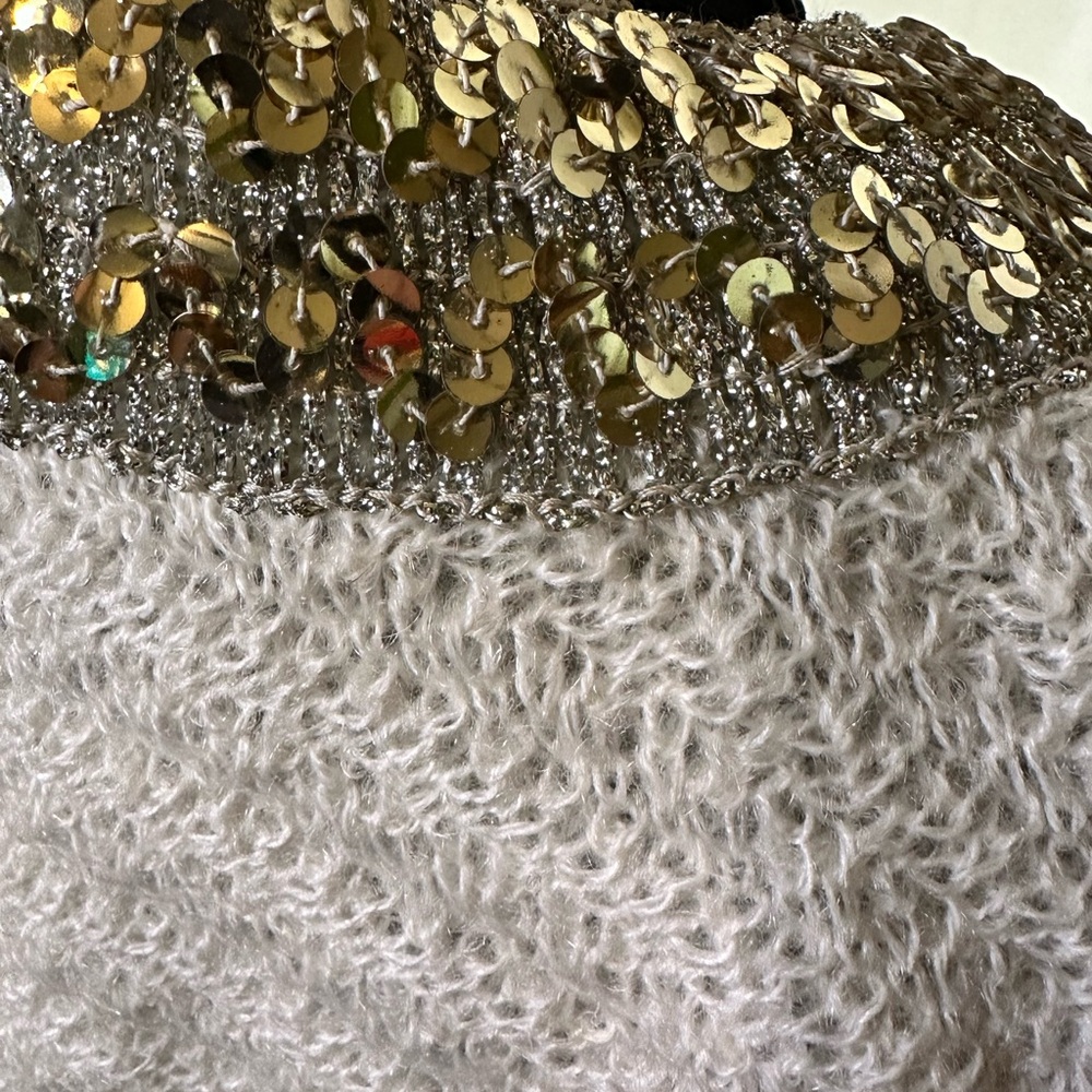 Vintage 1950s Sidney Gould Mohair Blend Sheer Lining Sequin Cardigan Size S/M - Picture 4 of 10